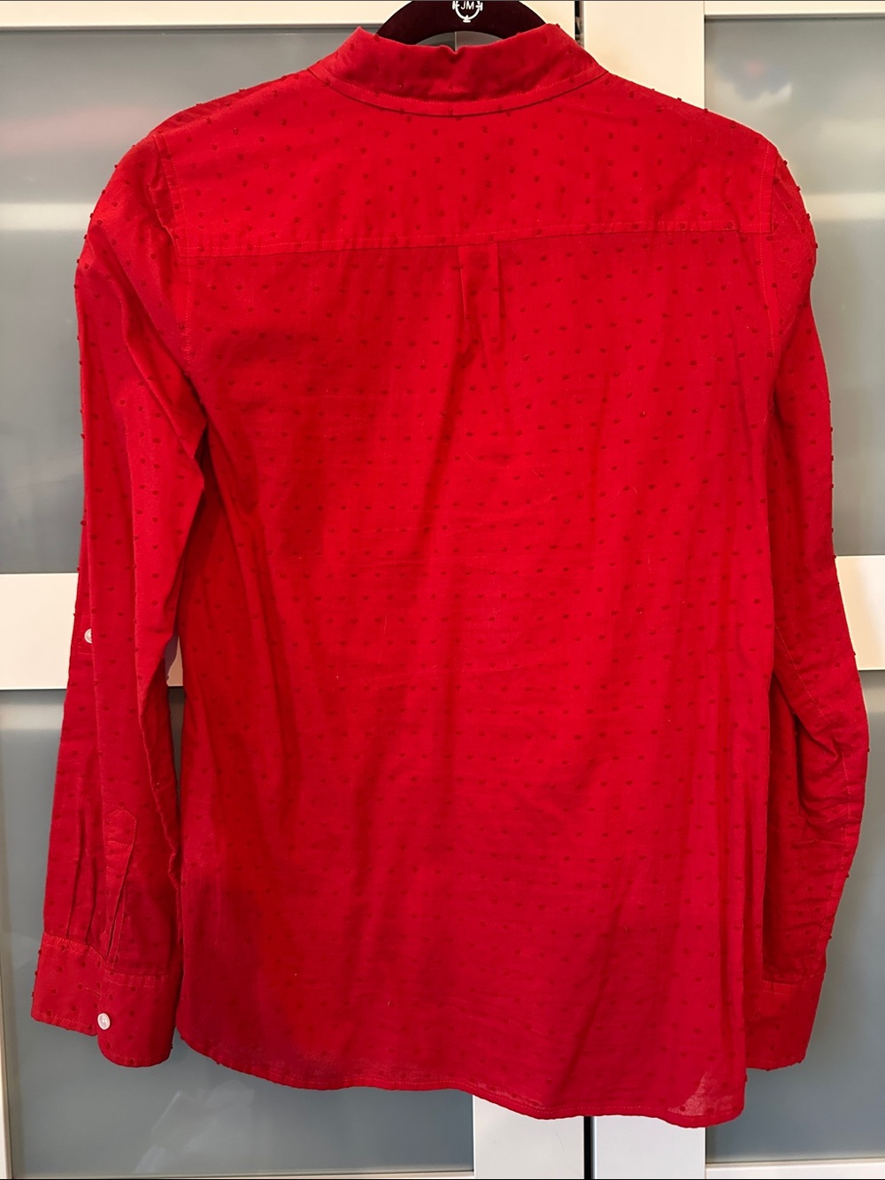 Talbots Red Pintuck Button-Front Blouse - Picture 3 of 3